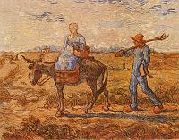 Paysans allant aux champs Saint Remy 1890